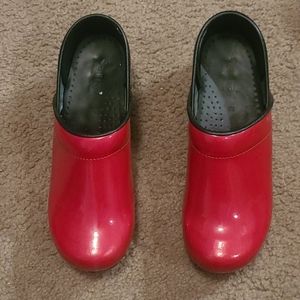 Sanita Women's Professional Patent Clog- Red